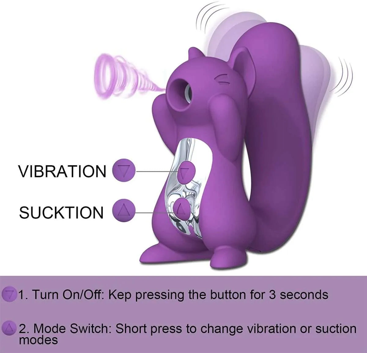 Squirrel Vibrator - Sucking & Vibrating Adult Toy image 1